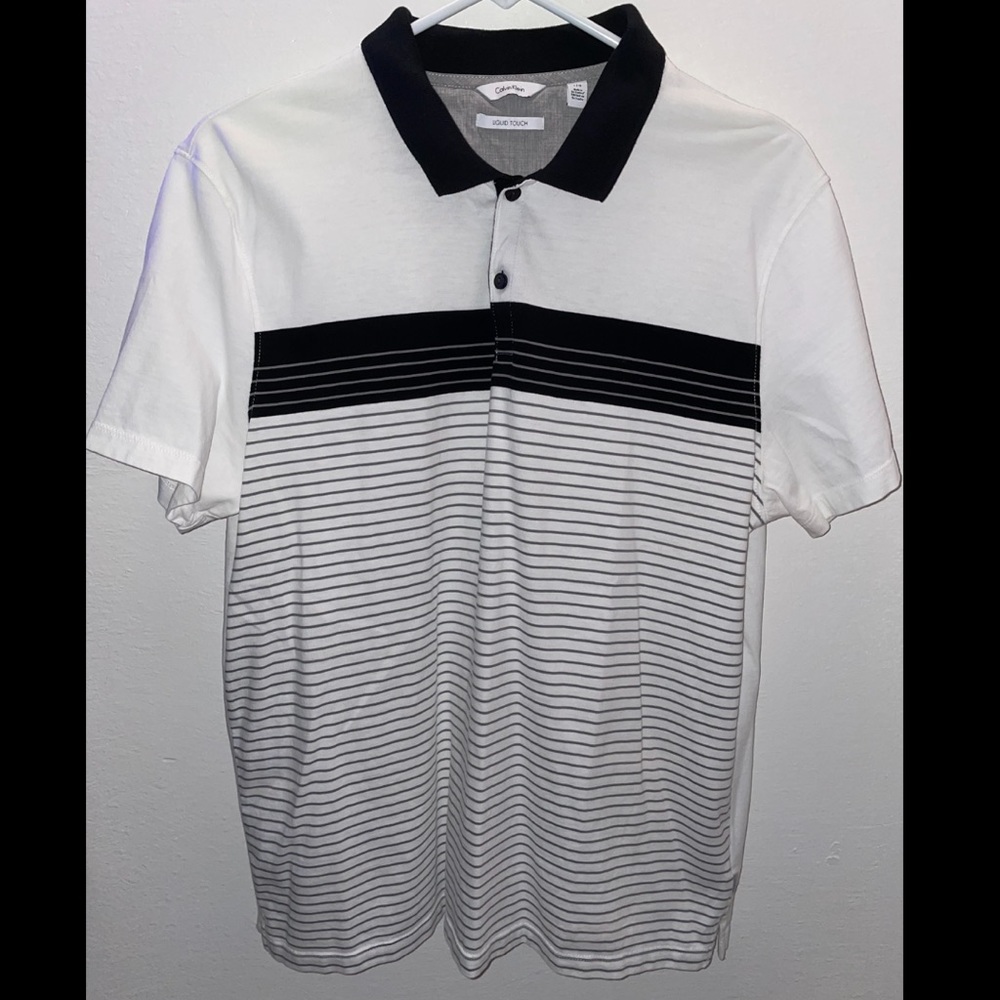 Men’s Calvin Klein Liquid Touch Striped Polo Shirt